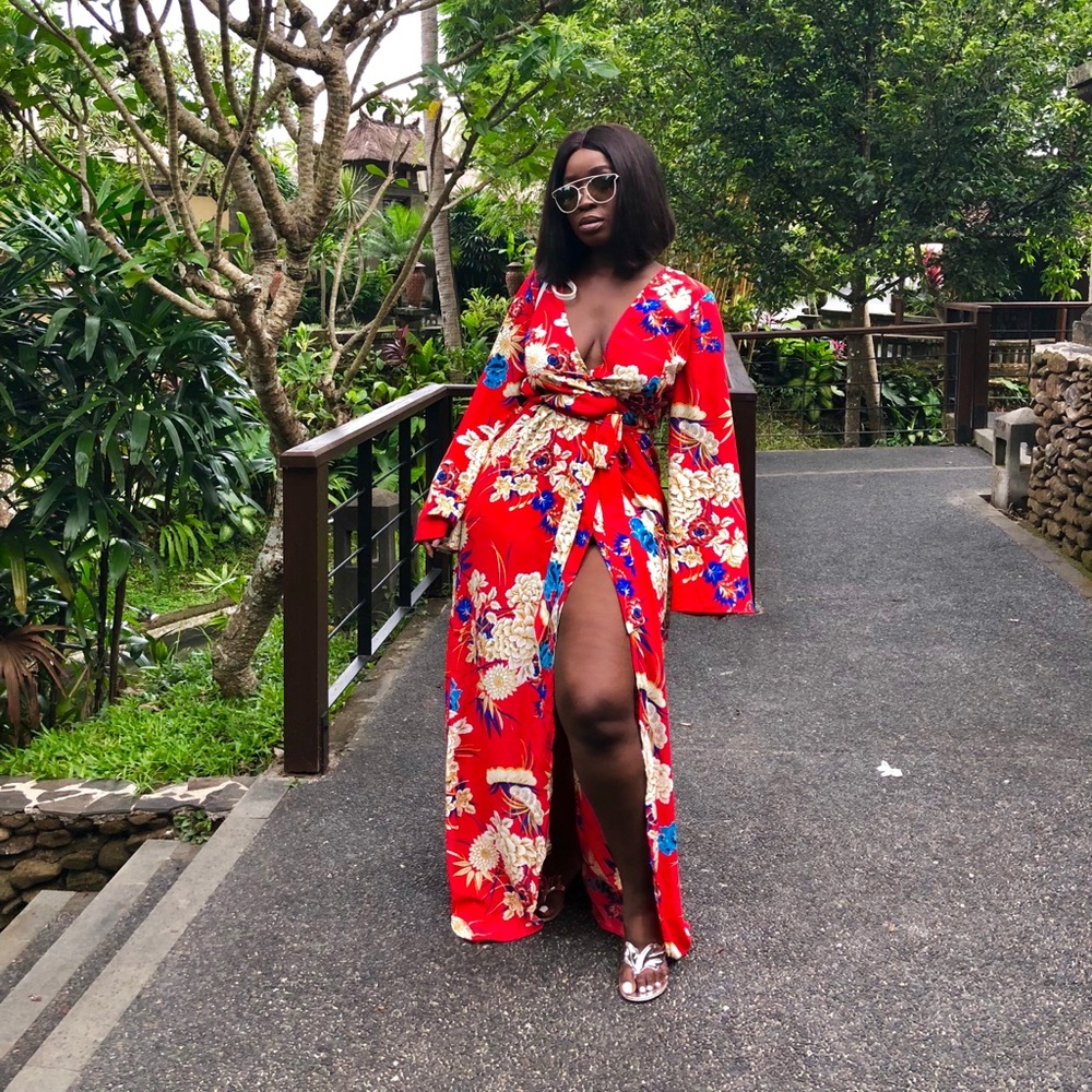 Kimono Floral Dress